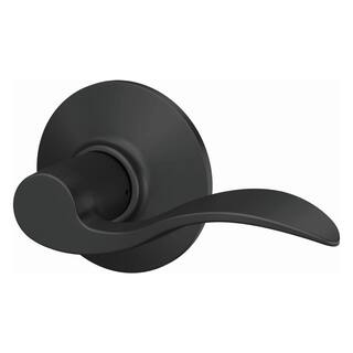 Schlage Accent Matte Black Passage HallCloset Door Handle F10 G ACC 622