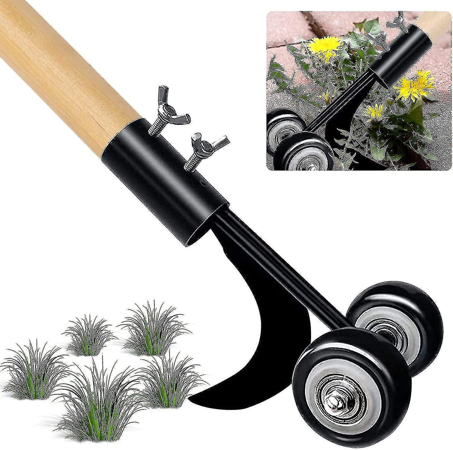 Manual Weeding Tool， Manual Weeder With Wheels， For Cleaning Between Stone Slab Patios And Cisea Law