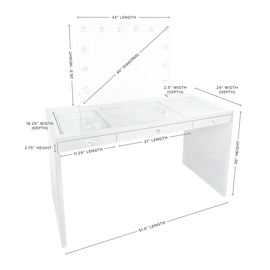 IVFT-SLAYPLUSTB-WHT-N | SlayStation® Plus Premium Vanity Table