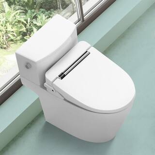 VOVO Stylement Electric Smart Bidet Seat for Elongated Toilet in White Remote Deodorizer Stainless Nozzle UV-A LED VB-4000SE