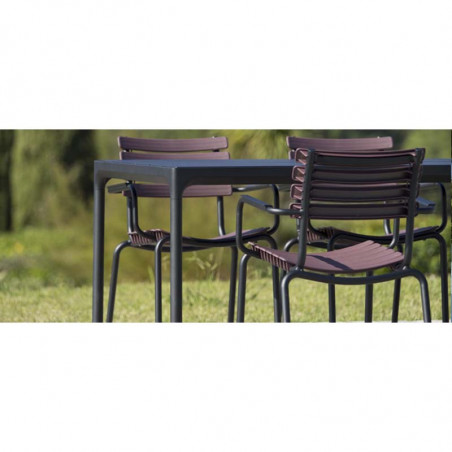 Table de jardin bambou et aluminium noir 10 personnes - HOUE Four