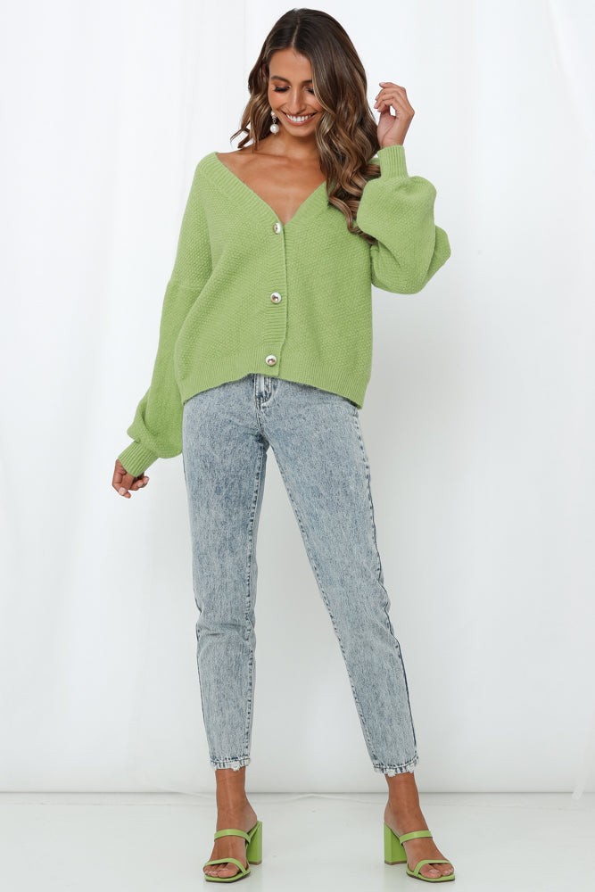 Notice Me Knit Cardigan Green