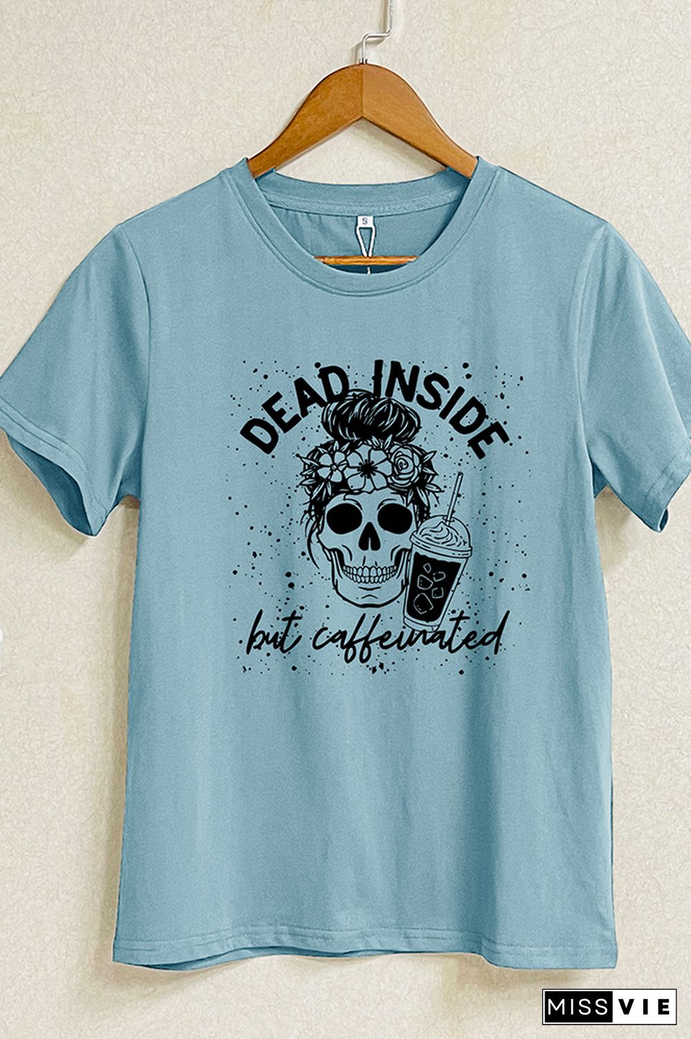 Dead Inside But Caffeinated Short Sleeve Graphic Tee Wholesale