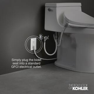 KOHLER C3 230 Electric Bidet Seat for Elongated Toilets in White with Touchscreen Remote Control K-4108-0