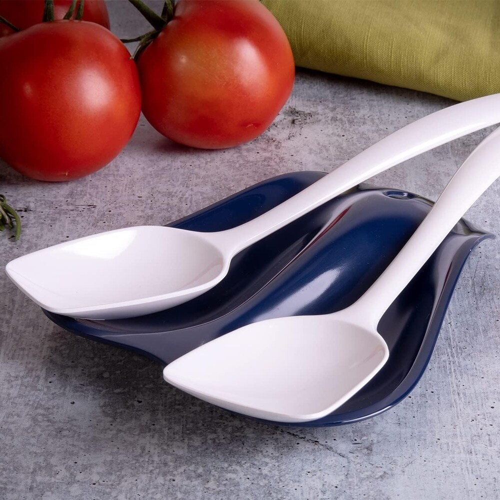 Hutzler Twin Double Melamine Spoon Rest   Sleek Design Holds 2 Large Spoons   10 Color Choices