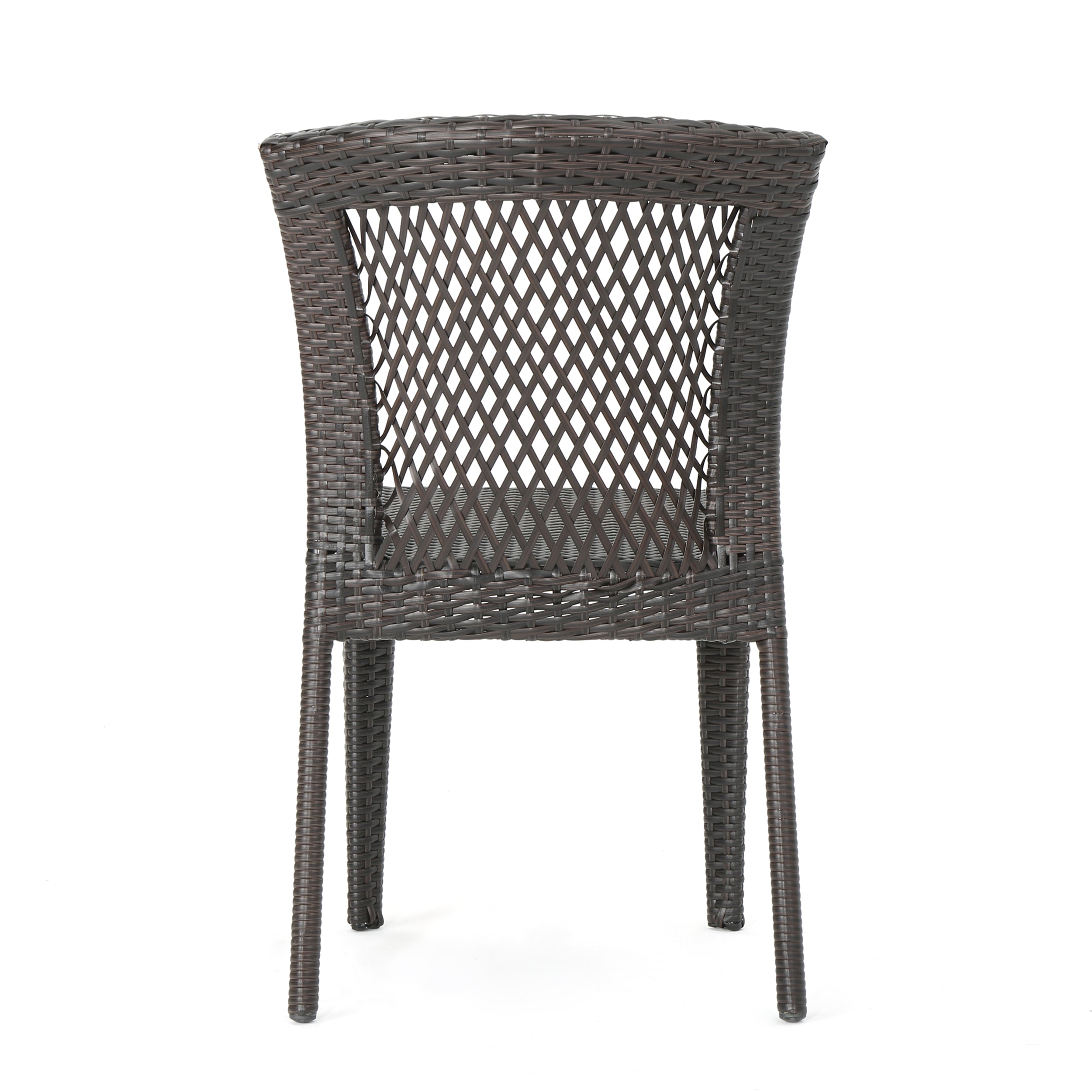 Chatham Outdoor Multi-brown Wicker Stacking Dining Chairs (Set of 4)