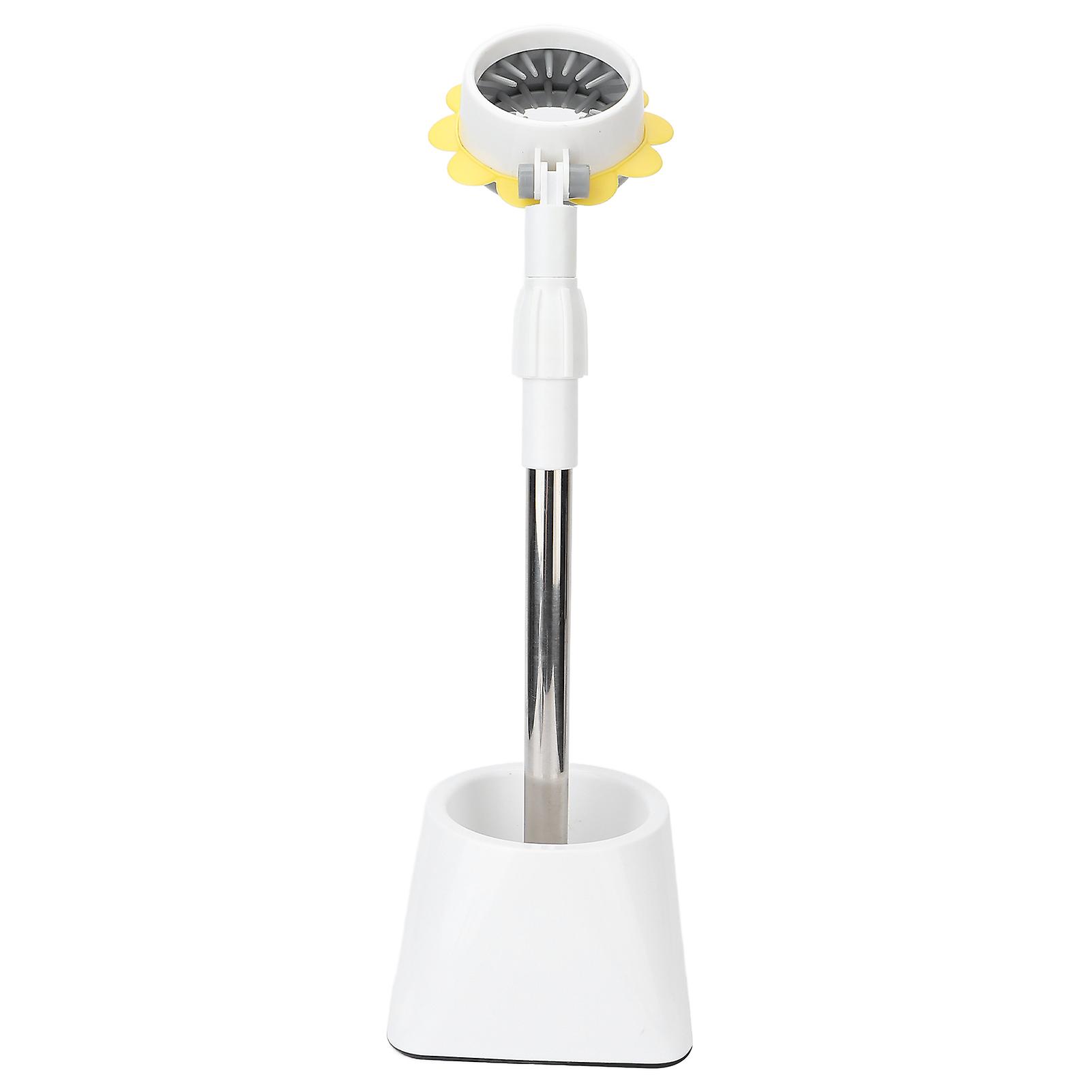 Adjustable Height Hair Dryer Holder Stand Lazy Hand Free Stainless Steel Blow Dryer Holder For Bathroomwhite Flower