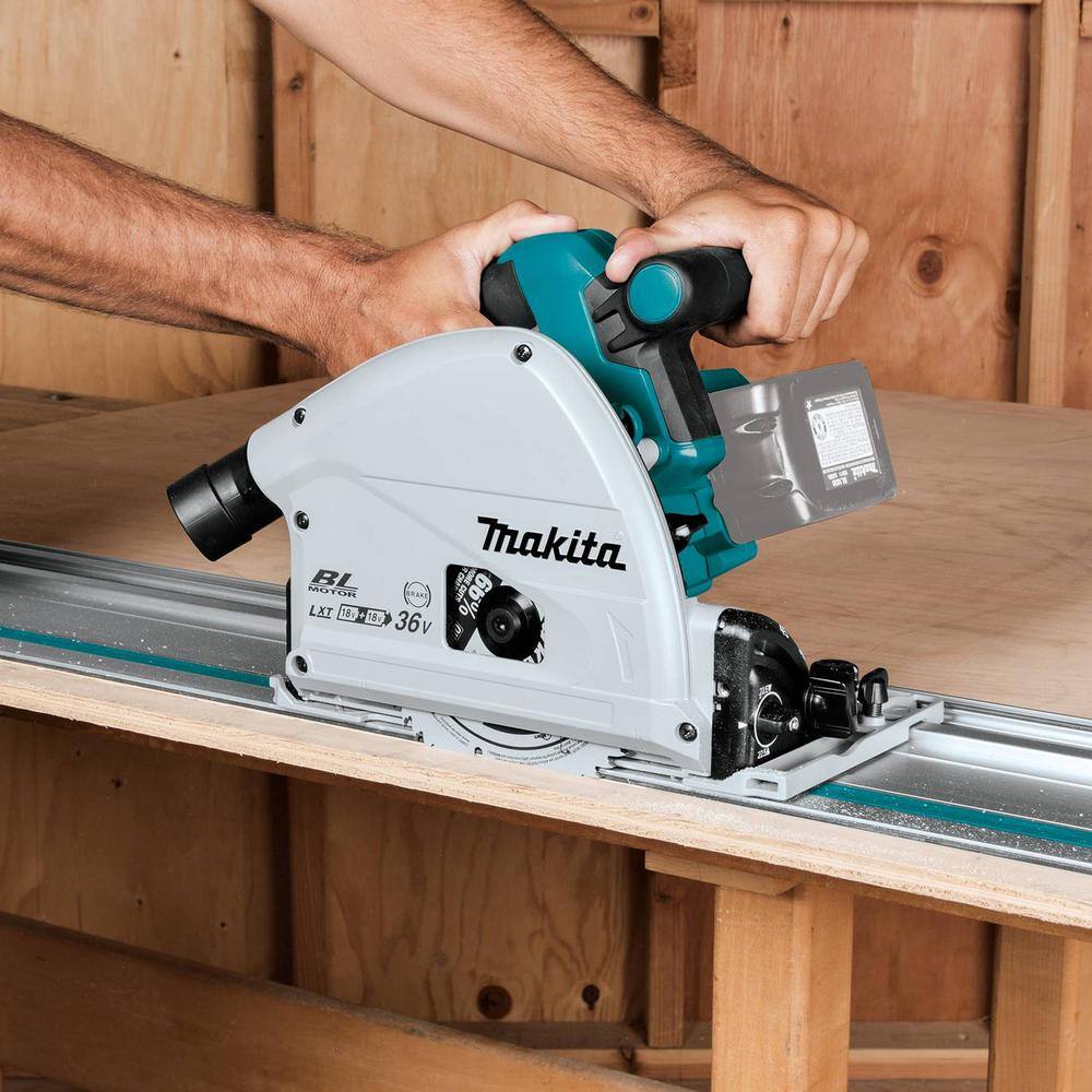 Makita 18V X2 LXT Lithium-Ion (36V) Brushless Cordless 6-12 in. Plunge Circular Saw (Tool Only) with 55T Carbide Blade XPS01Z