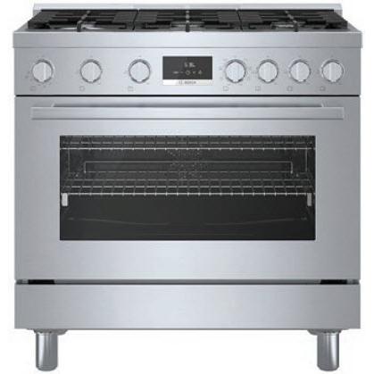 Bosch 36-inch Freestanding Dual Fuel Range with European Convection Technology HDS8655U