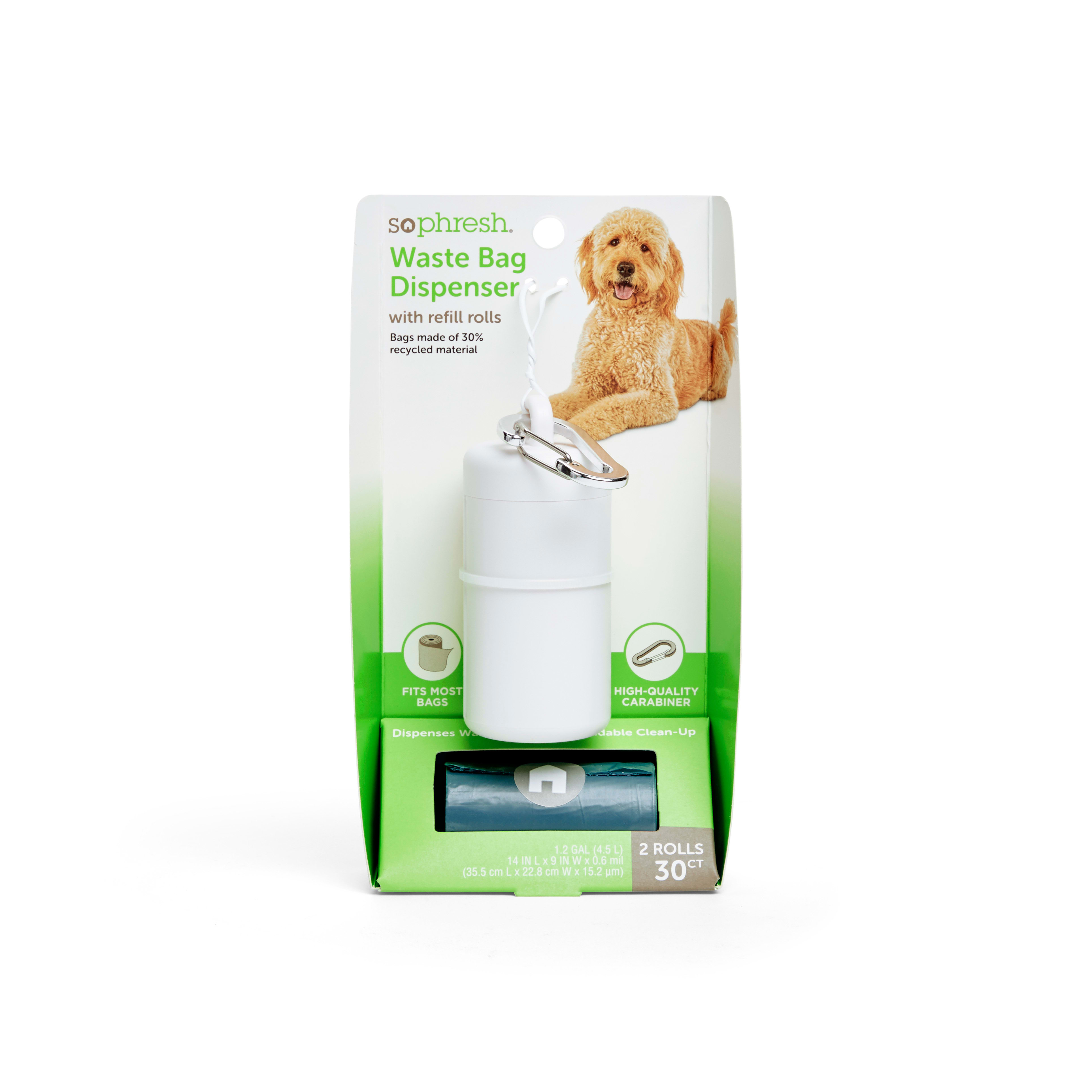 So Phresh White Dog Waste Bag Dispenser with Refill Rolls