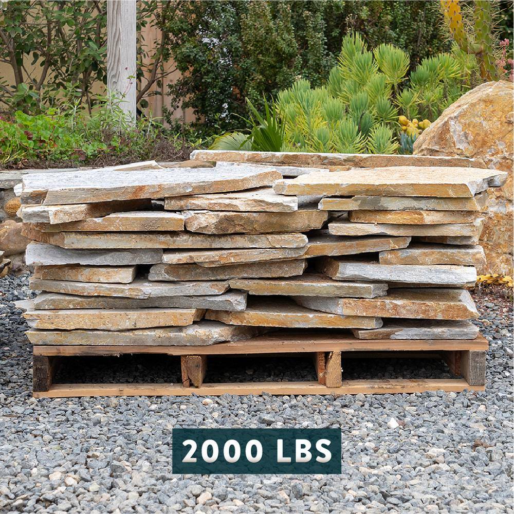 Southwest Boulder  Stone 14 in. x 12 in. x 2 in. 60 sq. ft. Storm Mountain Natural Flagstone for Landscape Gardens and Pathways 02-0221