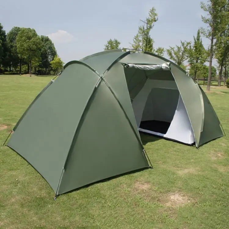 Large Family Camping Tent Double Layer 2 Room Mountain Camping Tent for Outdoor Hiking Travel