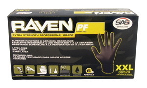 Sas Safety SS66520 Raven Nitrile XX Large Black Po...