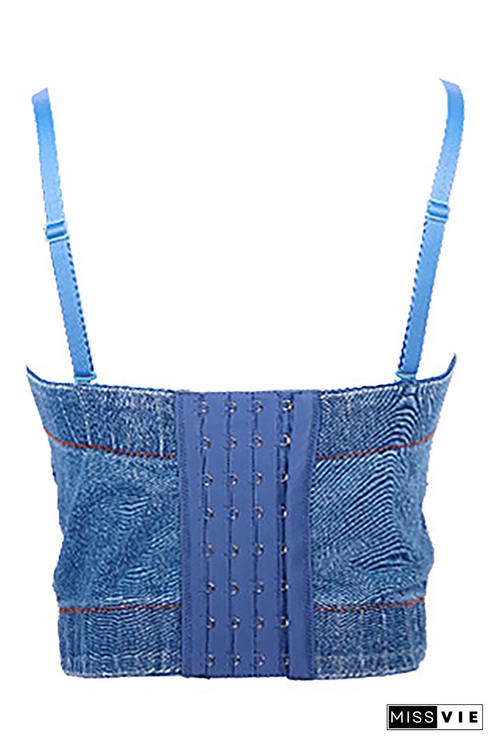 Fishbone Denim Camisole Backless Corset Wholesale