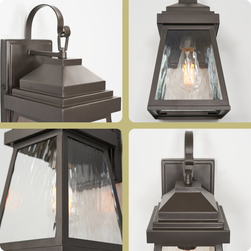 Kira Home Barton 16 quotFarmhouse Indoor Outdoor Weather Resistant Wall Sconce   Transitional   Outdoor Wall Lights And Sconces   by Kira Home  Houzz