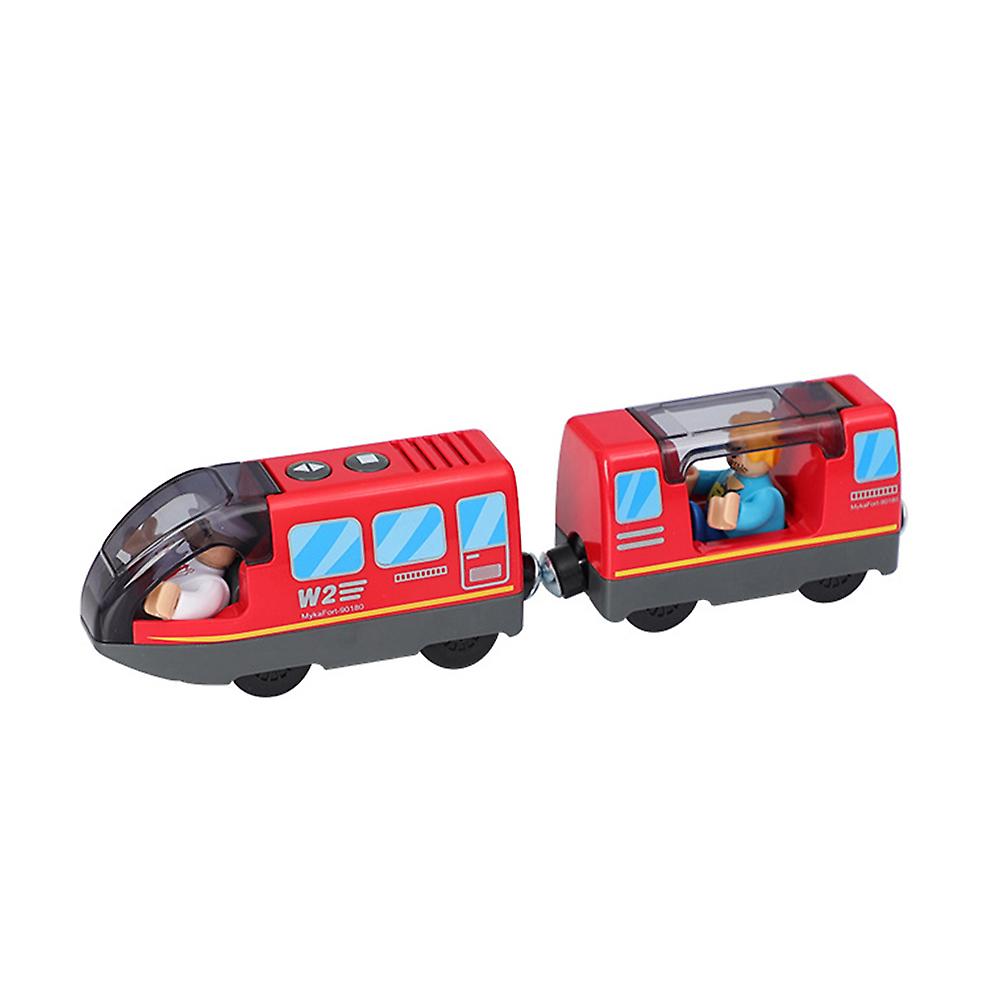 Electric Train Toy Wooden Track Children Educational Train Model Toy Gift Style A