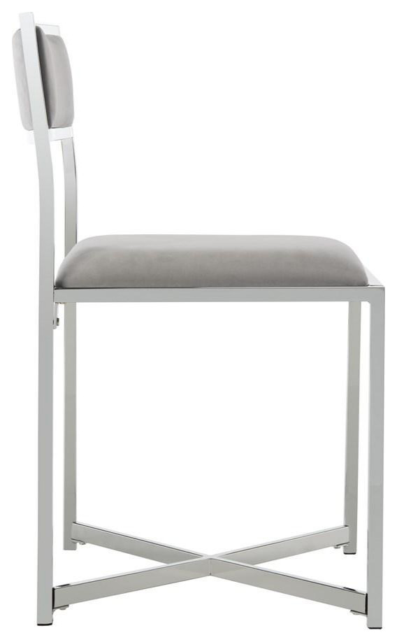 Kenneth Chrome Side Chair Grey Set 2   Modern   Dining Chairs   by Virgil Stanis Design  Houzz