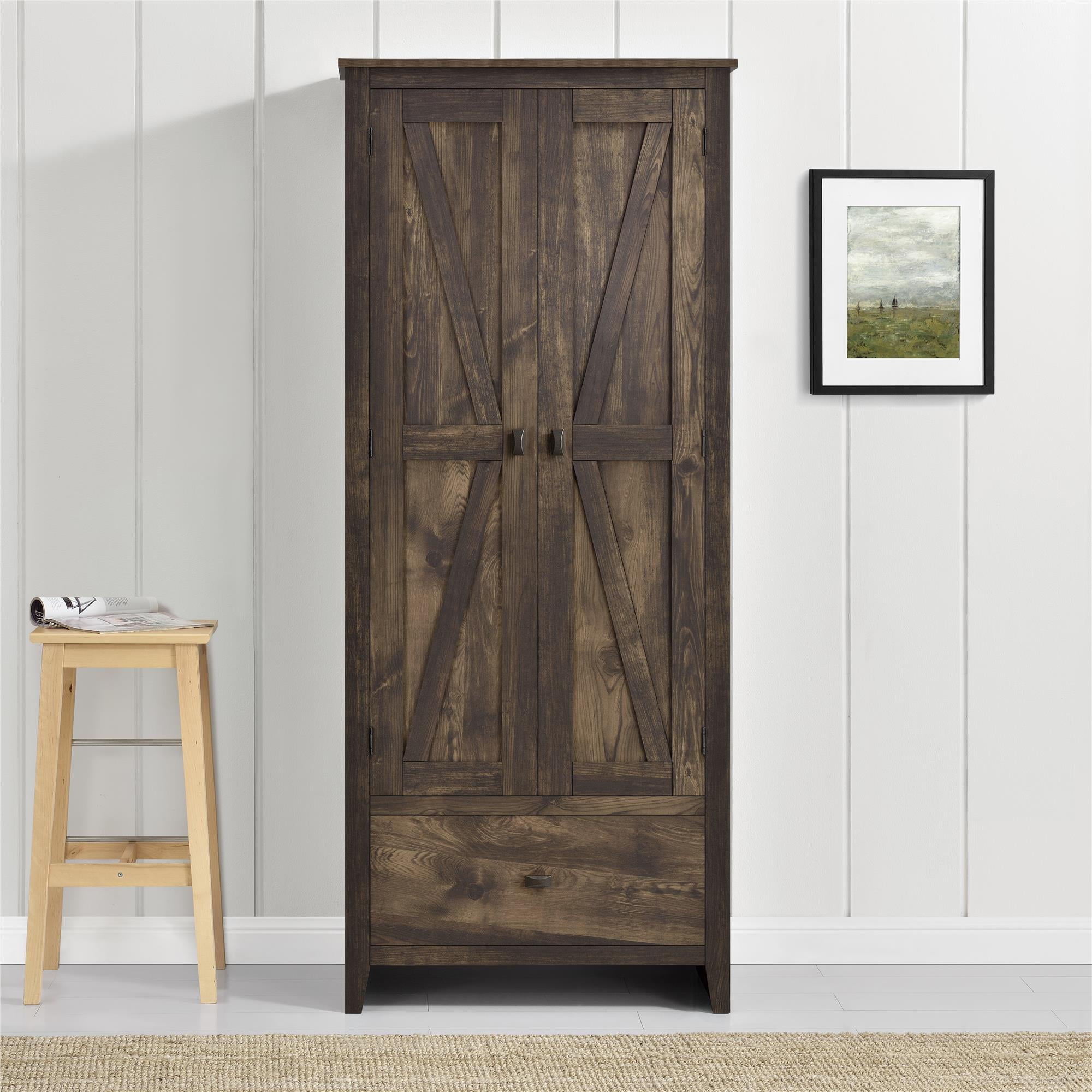 Ameriwood SystemBuild Farmington 30" Wide Storage Cabinet, Rustic