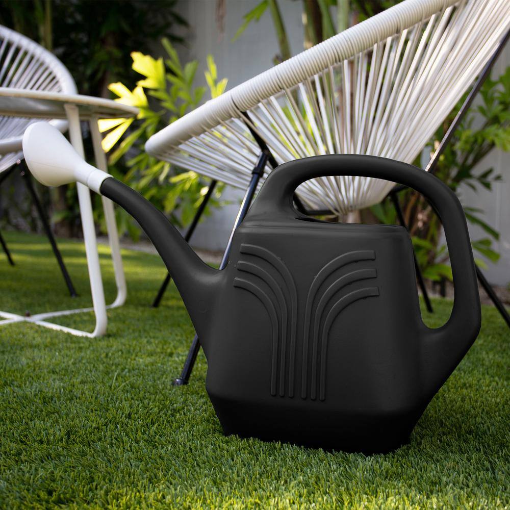 Bloem 2 Gal. Black Plastic Watering Can JW82PROMO-00