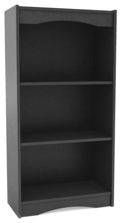 Atlin Designs 3 Shelf Transitional Wood Bookcase in Midnight Black   Transitional   Bookcases   by Homesquare  Houzz