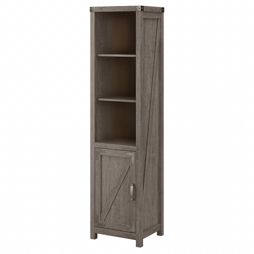 Knoxville Tall Narrow 5 Shelf Bookcase with Door by Bush Furniture