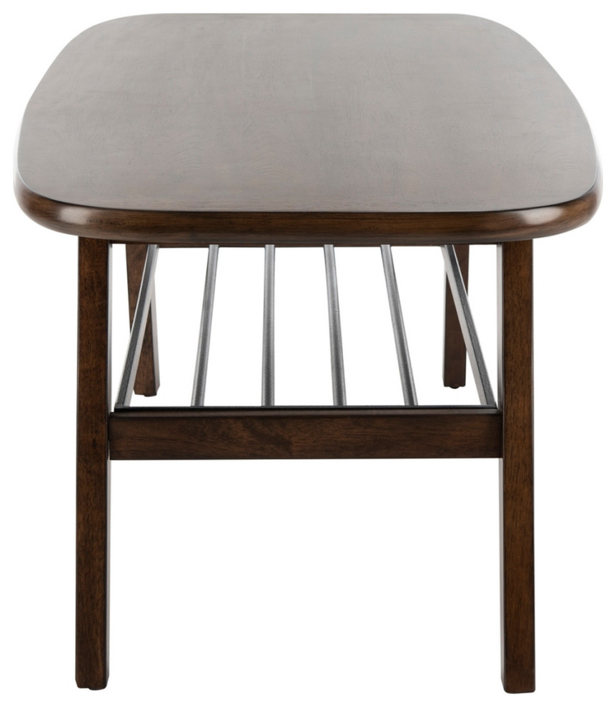 Rhen 2 Tier Coffee Table Walnut/ Black   Midcentury   Coffee Tables   by Peachtree Fine Furniture  Houzz