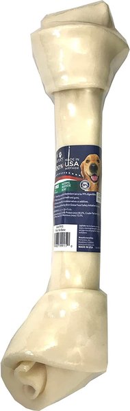 Pet Factory Beefhide 15 to 17-inch Knotted Bone Natural Flavored Chewy Dog Treat， 1 count