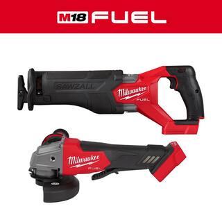 MW M18 FUEL GEN-2 18V Lithium-Ion Brushless Cordless SAWZALL Reciprocating Saw WM18 FUEL 4-12 in. Grinder 2821-20-2880-20