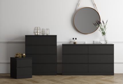 Brindle 4-Drawer Dresser, Black Oak, by Hillsdale Living Essentials