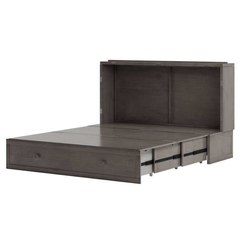 Mixoy Queen Murphy Bed with Mattress and USB Port Storage Bed with Drawer