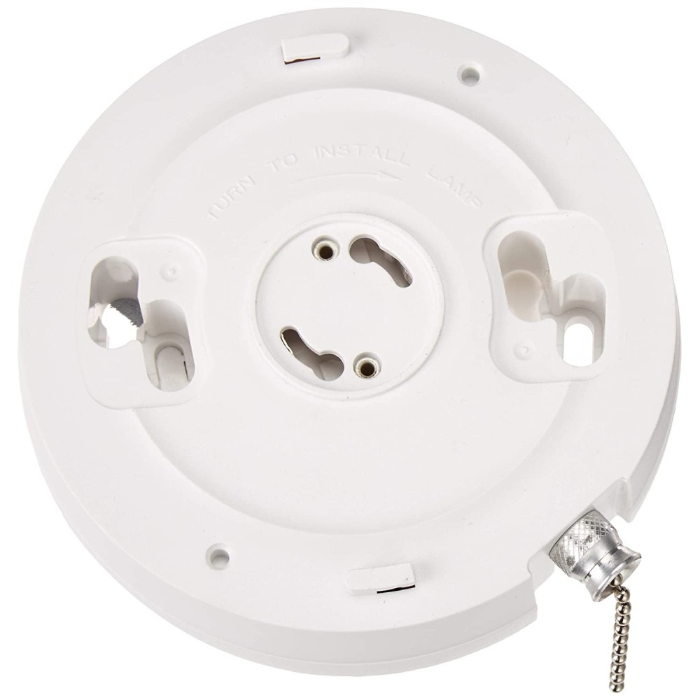 Leviton 10W 120VAC 60HZ White LED Ceiling Pull Chain Lampholder ;