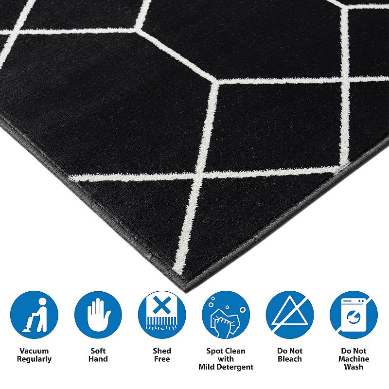 Madison Park Bianca Trellis Geometric Woven Area Rug