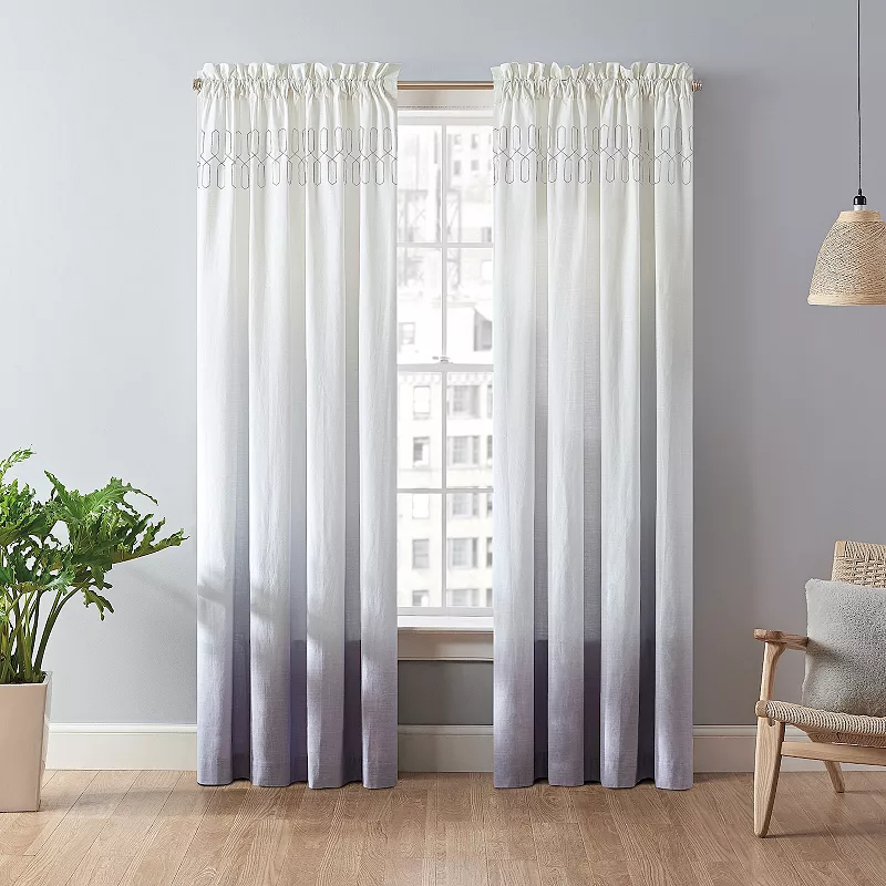 Vue 1-Panel Arashi Ombre Fashion Drapery Window Curtain