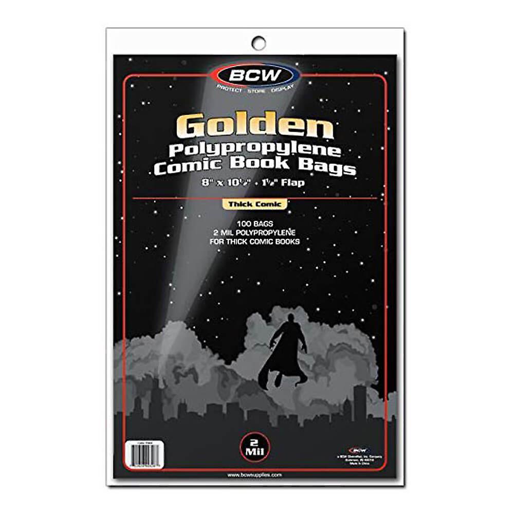 BCW Comic Book Bags Golden Comics Thick (100's/8