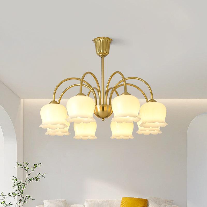 Orchids Brass Chandelier