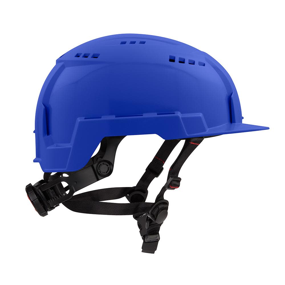 Milwaukee Blue Front Brim Vented Helmet with BOLT Class C