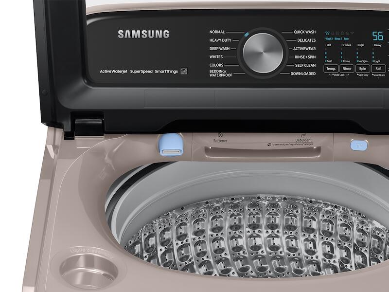 Samsung WA52A5500AC 5.2 Cu. Ft. Large Capacity Smart Top Load Washer With Super Speed Wash In Champagne