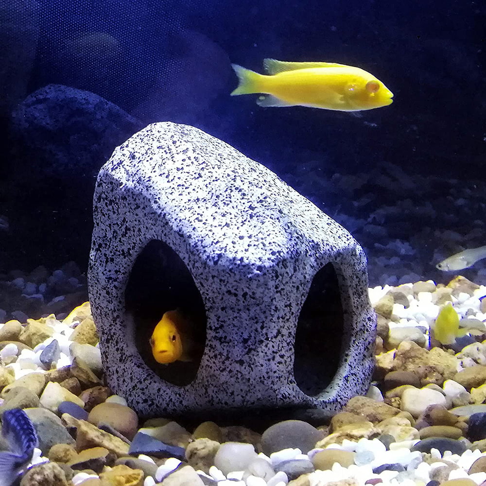 Aquarium Decoration Rock Caves， Hideaway for Shrimp Cichlid Hiding Breeding Spawning， Professional Hideout Decor for Territorial Fish