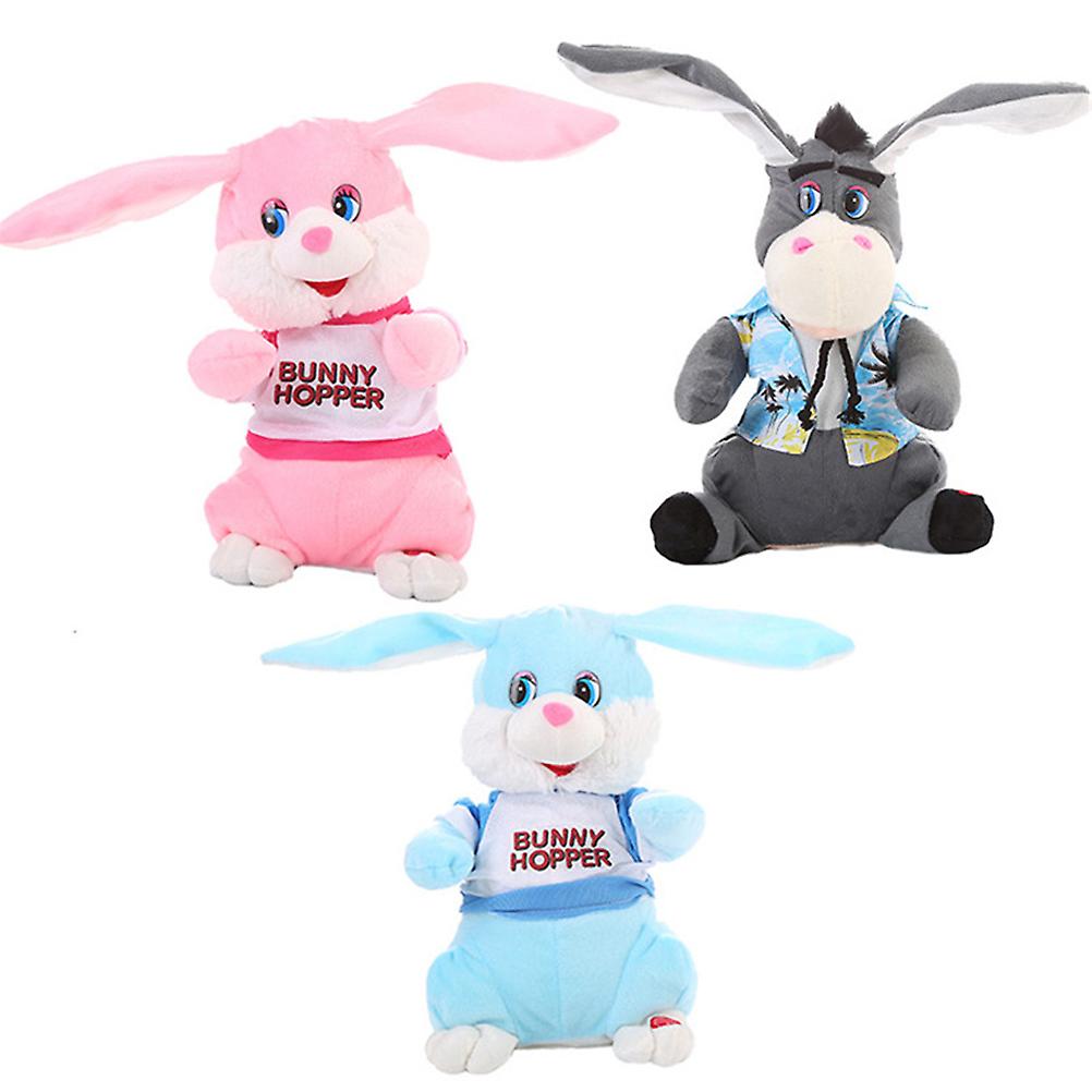 Electric Stuffed Animal Bunny Rabbit Donkey Stuffed Animal Toy Sing Dancing Shaking Head Moving Ears Super Soft Toys Gift