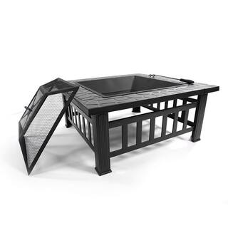 32 in. W x 17 in. H Outdoor Metal Portable Charcoal Black Fire Bowl with Accessories PF-52194990