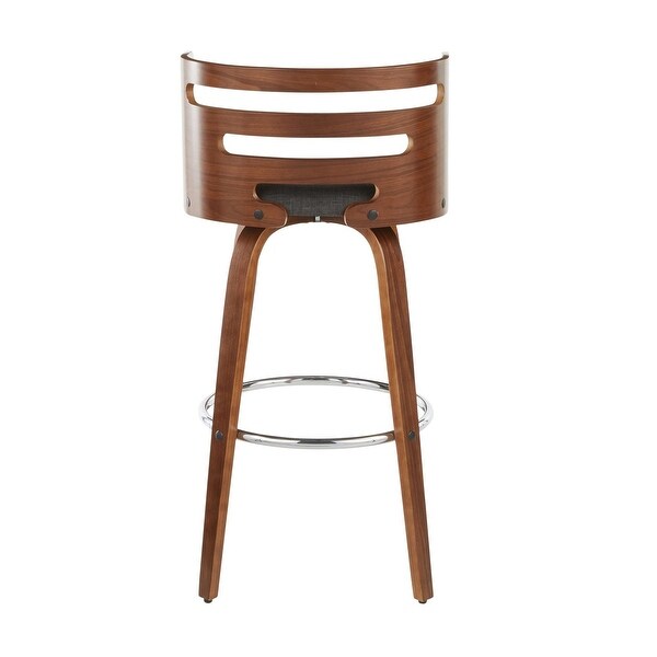 Lumisource Cosini Barstool with Swivel Walnut and Charcoal - Set of 2 - 18