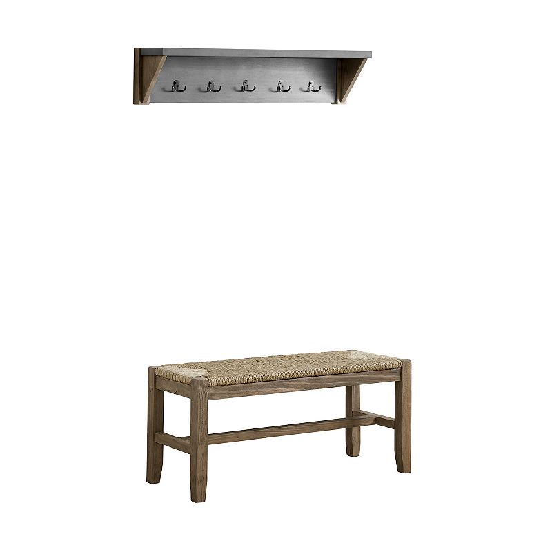 Alaterre Furniture Newport Bench and Shelf Coat Rack 2-piece Set