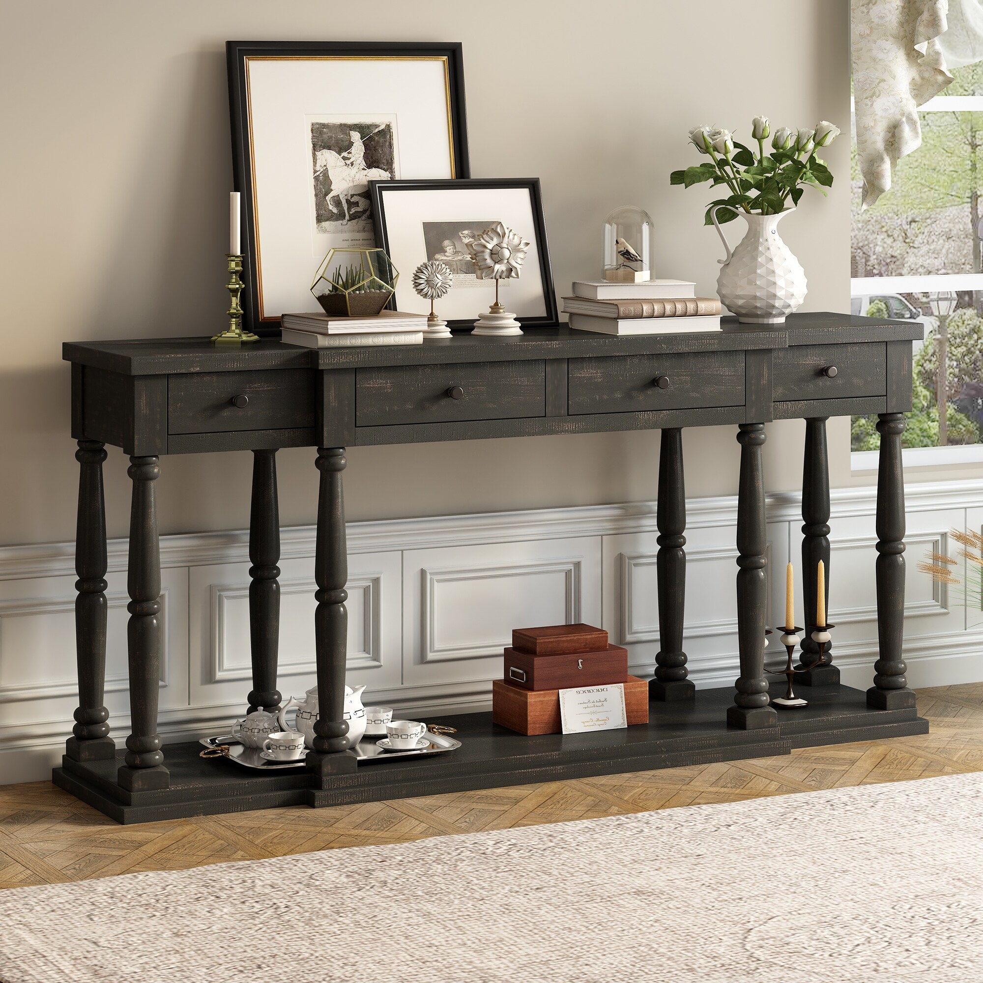 Retro Senior Console Table for Hallway Living Room Bedroom