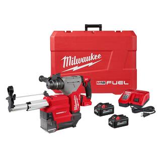 MW M18 FUEL 18V Lithium-Ion Brushless 1-18 in. Cordless SDS-Plus Rotary HammerDust Extractor Kit Two 6.0Ah Batteries 2915-22DE