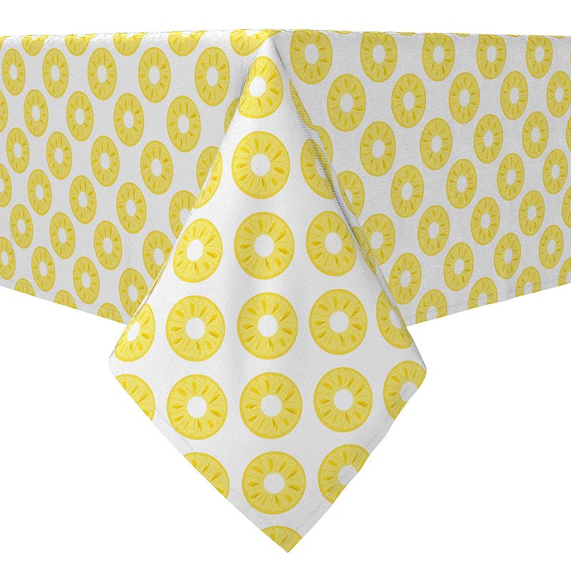 Square Tablecloth， 100% Cotton， 60x60， Summer Pineapple Slices