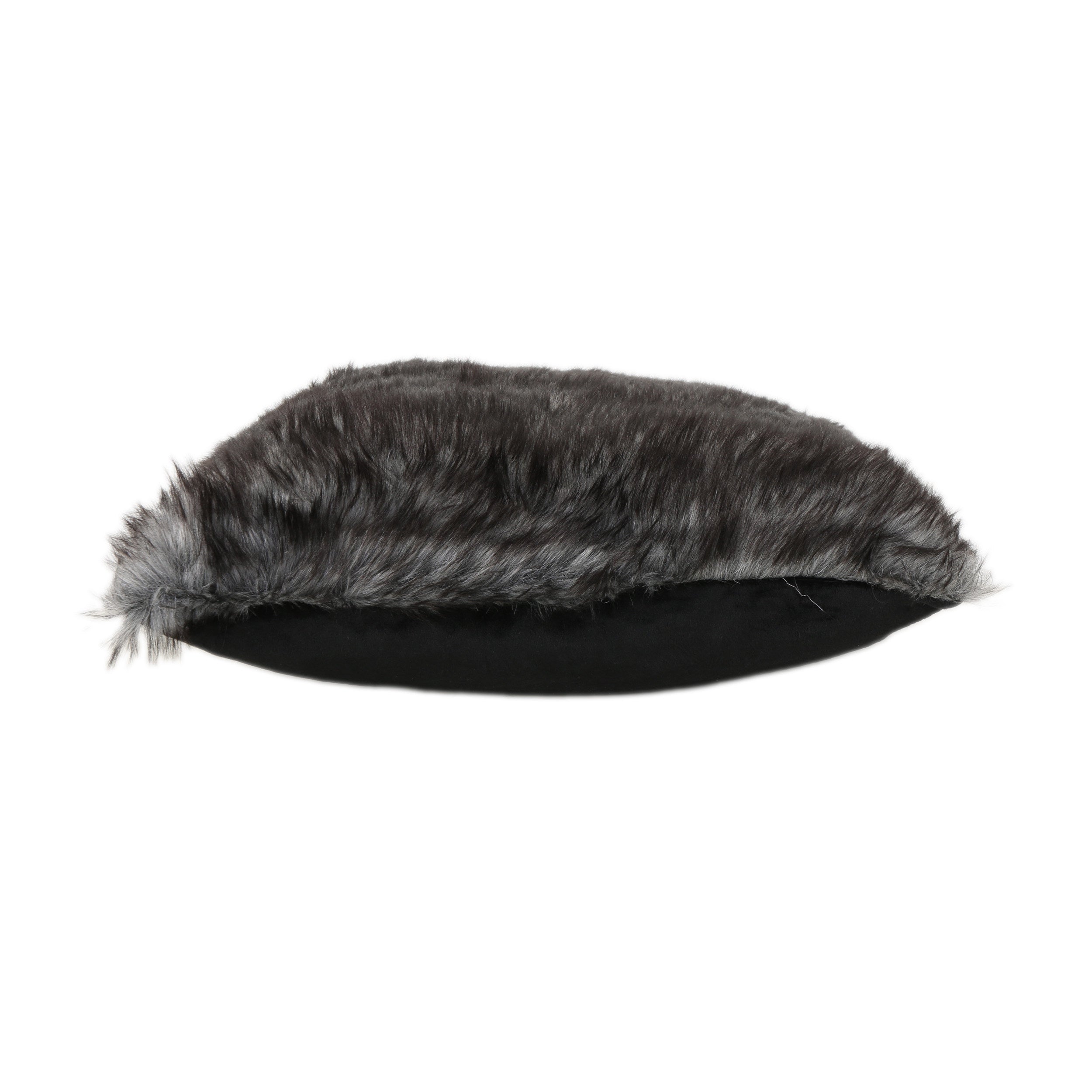 Laraine Furry Glam Black and White Streak Faux Fur Throw Pillow