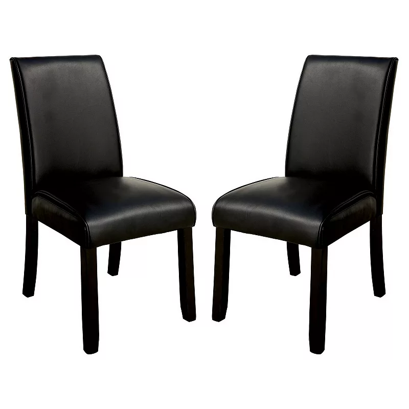 Grandstone I Contemporary Side Chair With Black Finish， Set of 2