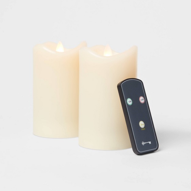 X 3 quot Led Flickering Flame Candle Cream