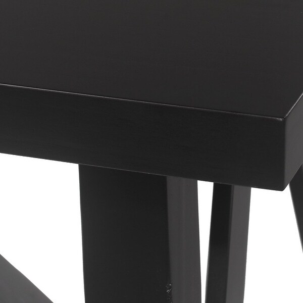 Wiers Wood Dining Table， Black