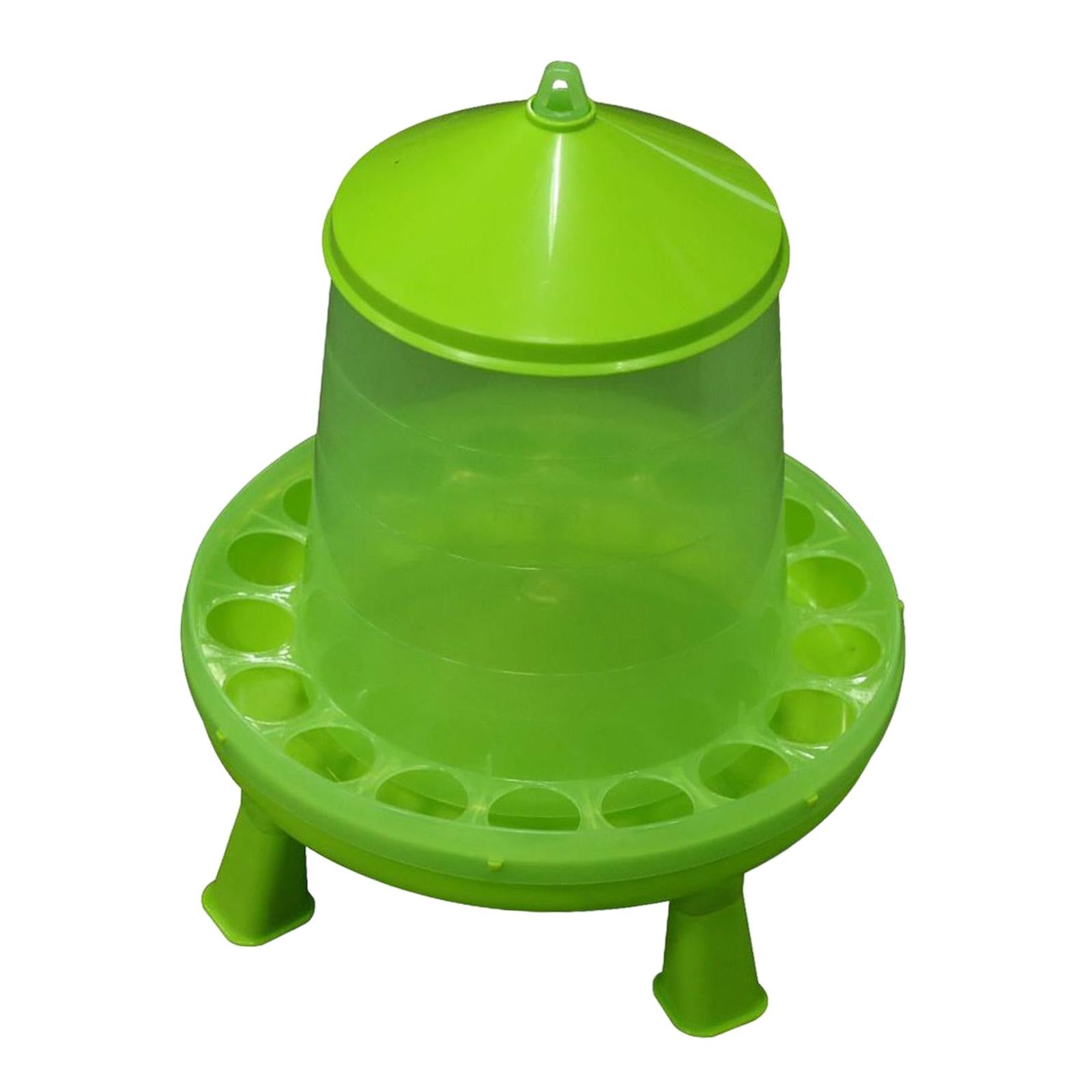 Green Chicken Feeder Chick Feeder feed Dispenser Feeding Tool with Feeding Holes 8kg